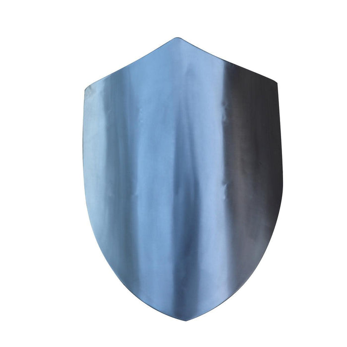 14th Century Four Point Functional Polished Steel Medieval Battle Shield - Medieval Depot