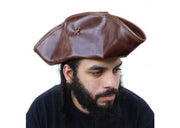 Real Leather Handmade Tricorn Pirate Hat - Medieval Depot