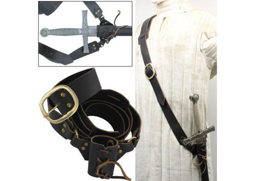 Leather Waist Hanger Frog Baldric Sword Hanger - Medieval Depot
