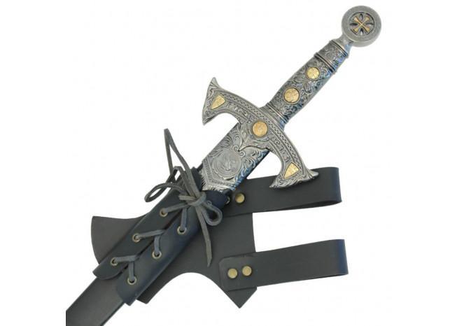 Medieval Hawk Wood Leather Sword Frog Black - Medieval Depot