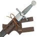 Medieval Hawk Wood Leather Sword Frog Brown - Medieval Depot