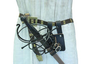 First Crusade Holy War Black Leather Sword Frog - Medieval Depot