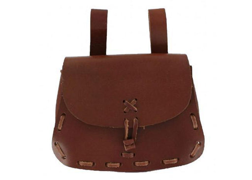 Medieval Leather Hide Festival Pouch Bag - Medieval Depot