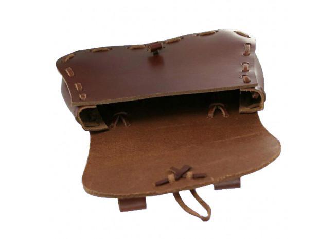 Medieval Leather Hide Festival Pouch Bag - Medieval Depot