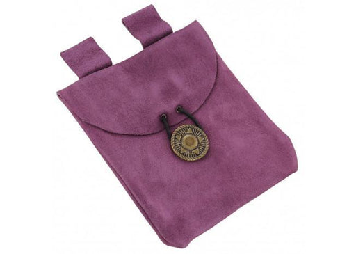 Subconsciously Conscious Violet Suede Leather Pouch - Medieval Depot