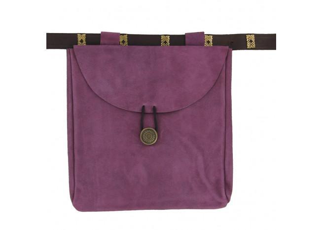 Hint of Royalty Purple Suede Leather Pouch - Medieval Depot