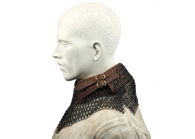 Blackened Chainmail Bishops Mantle Collar Armor - Medieval Depot