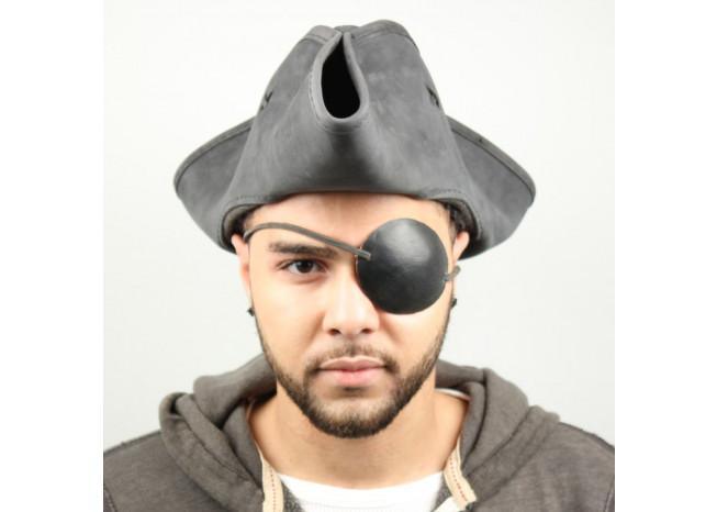 Pirate Captain Leather Eye Patch Black - Medieval Depot