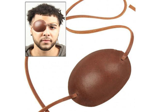 Pirate Captain Leather Eye Patch Brown - Medieval Depot