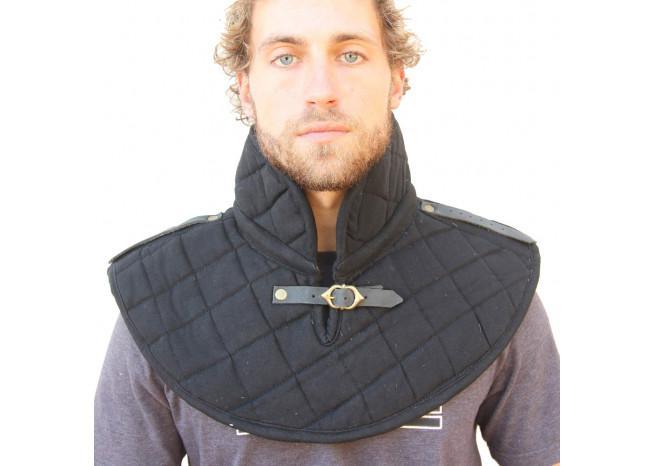 Cotton Armor Padding Collar Medieval Garment Black - Medieval Depot