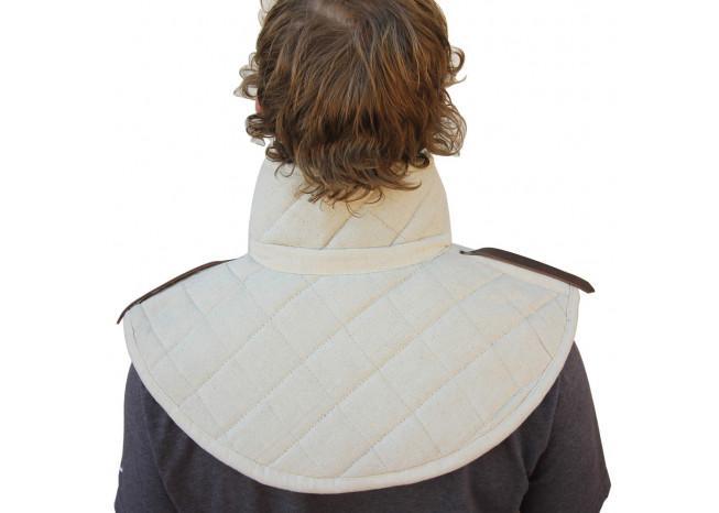 Cotton Padding Collar Armor Medieval Garment White - Medieval Depot