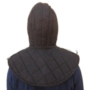 Cotton Padded Collar Armor And Cap Black - Medieval Depot