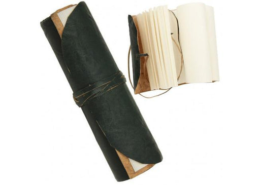 Steampunk Medieval Crushed Leather Folded Pocket Diary Green - Medieval Depot
