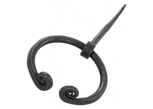 Hand Forged Iron Penannular Brooch with Rolled Ends - Medieval Depot