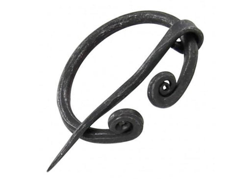Hand Forged Iron Penannular Brooch with Rolled Ends - Medieval Depot