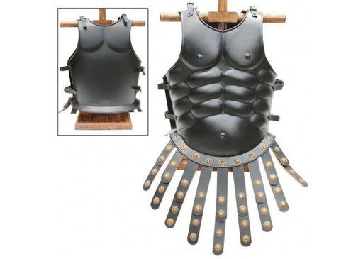 Muscular Blackened Greek Heroic Steel Cuirass - Medieval Depot