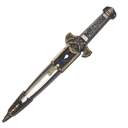 Imperial Elegance Ornate Roman Dagger with Blue Gem Accents
