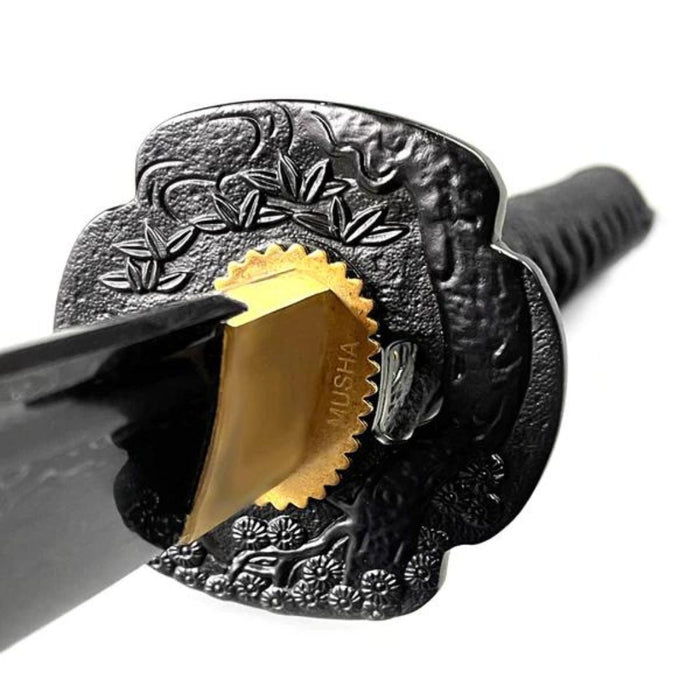 Master the Shadows Black Damascus Steel Hand Forged Katana