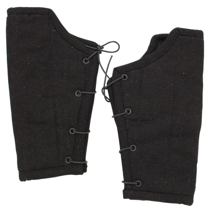 Medieval Padded Cloth Bracers Black