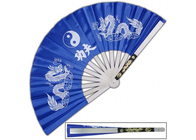 Japanese Tessen-Jutsu Iron Fan Tai Chi Blue - Medieval Depot