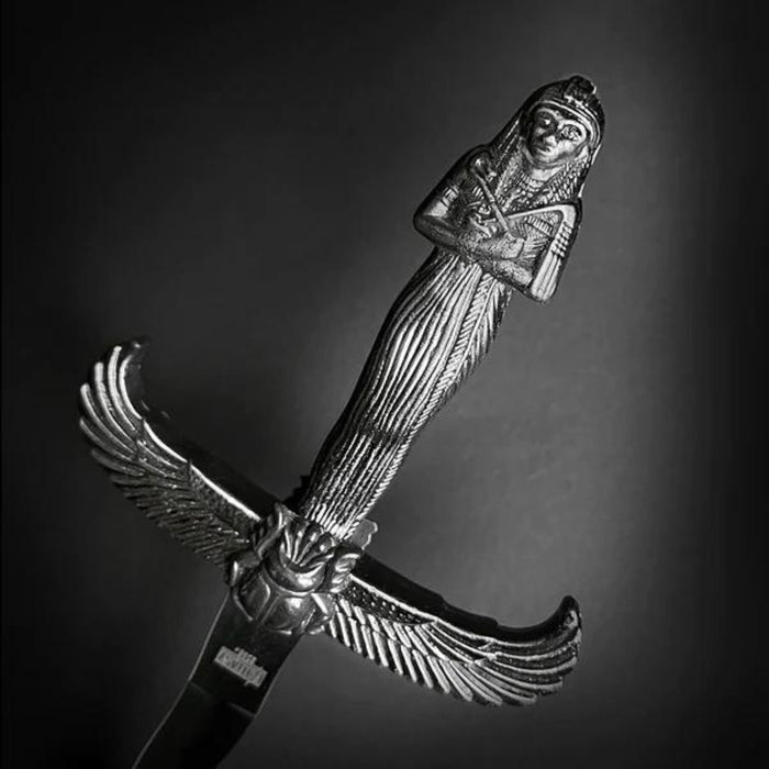 Pharaohs Wing Egyptian Inspired Kris Dagger with Hieroglyphic Scabbard