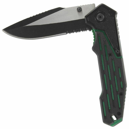 Electrical Charged Green Drop Point Spring Assist Knife - Medieval Depot