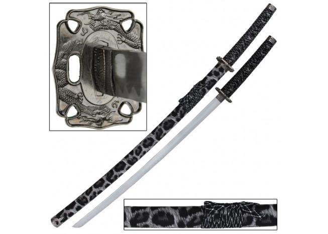 Snow Leopard Japanese Samurai Katana Sword - Medieval Depot
