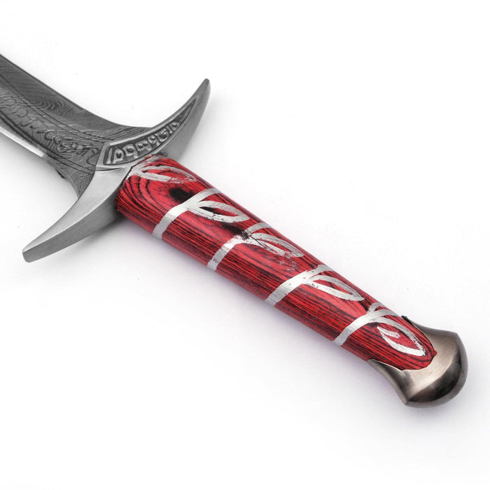 Movie Replica Elven Made Damascus Steel Sword Dagger - Medieval Depot