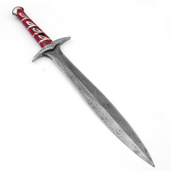 Movie Replica Elven Made Damascus Steel Sword Dagger - Medieval Depot