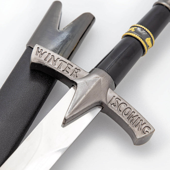 Shadow Embrace Winter Is Coming Engraved Black Dagger with Metal Fittings