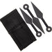 Shadow Strike Trio Black-Wrapped Mini Kunai Throwing Knives Set with Belt Pouch