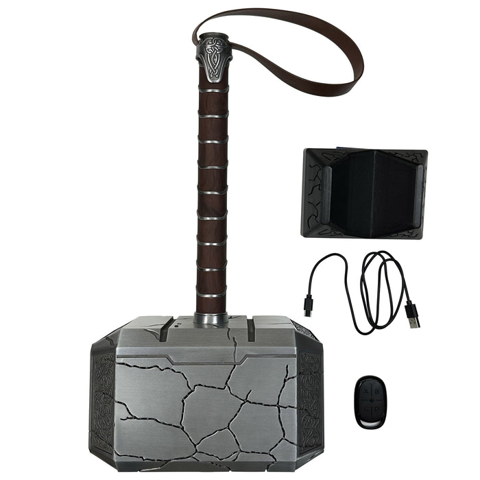 Summon the Thunder Lighted Thor Mjolnir Replica with Stand