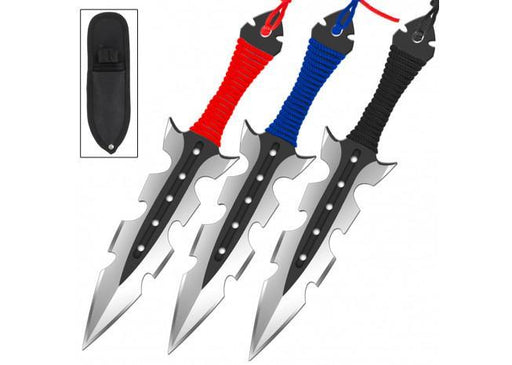 12PC Ninja Hunting KNIVES Multicolor Combat Kunai Knife Set Case