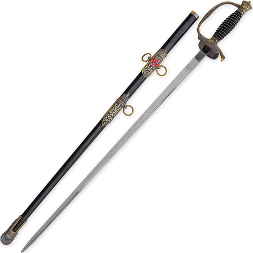 Templar Cross Saber with Decorative Brass Fittings