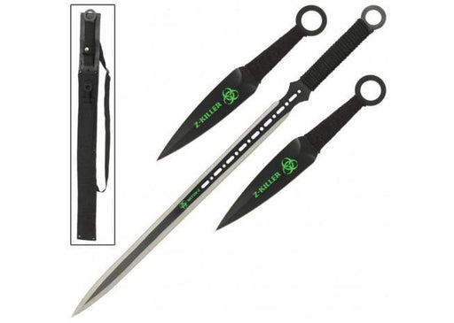 Three Piece Ninja Sword Throwing Knife Set - Medieval Depot