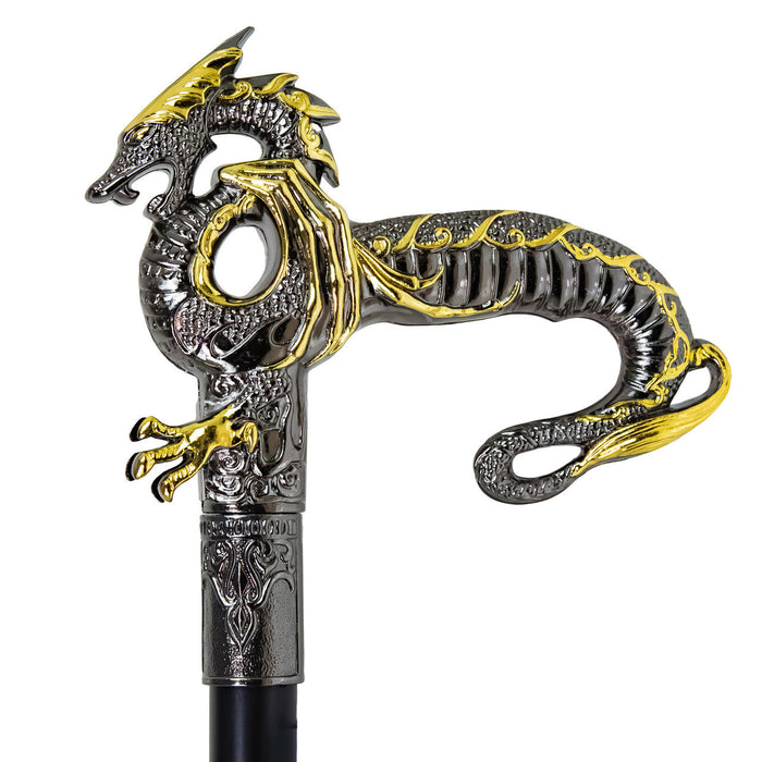 Wyvern of Wisdom Ornate Dragon Hidden Blade Sword Cane