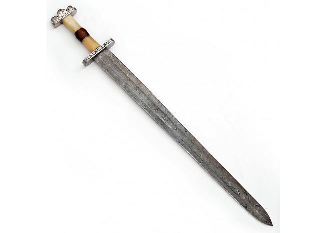 Anglo Saxon No Mans Land Damascus Battle Sword - Medieval Depot