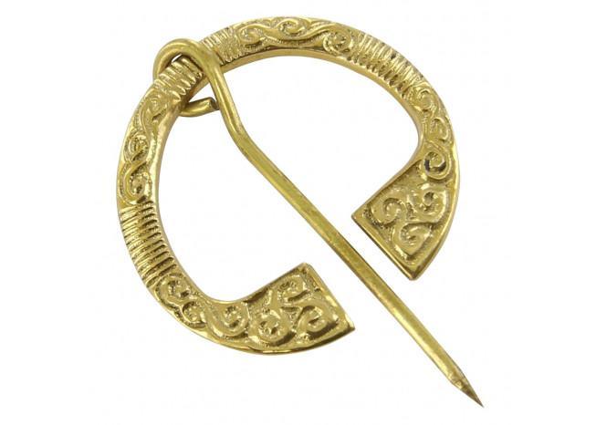 Celtic Brass Handcrafted Triskeles Brooch - Medieval Depot