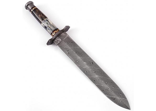 Legion of the Damned Damascus Steel Dagger with Leather Sheath - Medieval Depot