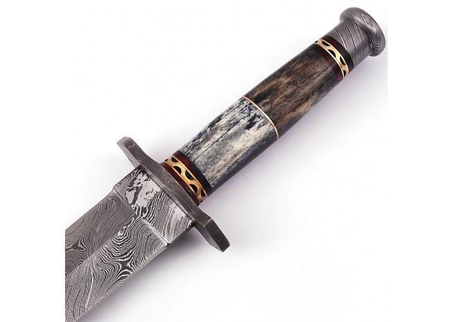 Legion of the Damned Damascus Steel Dagger with Leather Sheath - Medieval Depot