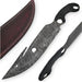 Melee Hunter Damascus Steel Fixed Blade Knife - Medieval Depot