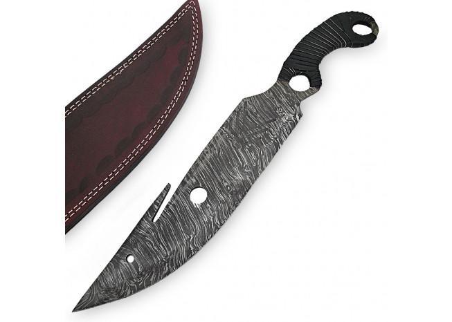 Melee Hunter Damascus Steel Fixed Blade Knife - Medieval Depot