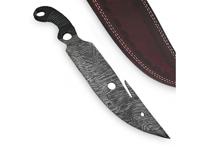 Melee Hunter Damascus Steel Fixed Blade Knife - Medieval Depot