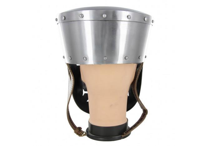 Crusader 16G Pot Helmet with Templar Face Guard - Medieval Depot