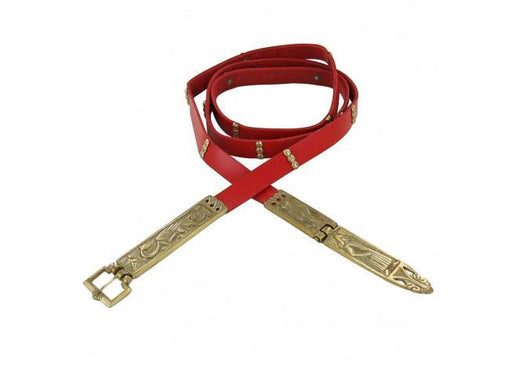 Medieval Lady in Red Leather Belt - Medieval Depot