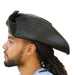 Terror at Sea Leather Jolly Roger Tricorne Hat