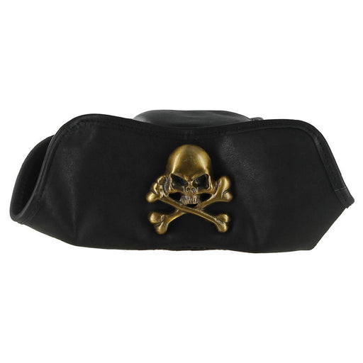 Terror at Sea Leather Jolly Roger Tricorne Hat