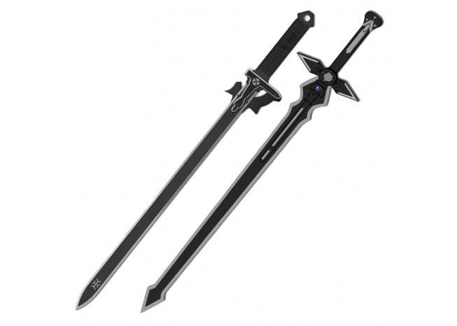 Kiritos Dark Replulser Elucidator Back Sheath Sword Set - Medieval Depot