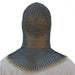 Medieval V Brass Face Mild Steel Chainmail Coif Armor - Medieval Depot