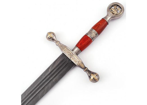 Saint George the Dragon Slayer Damascus Steel Medieval Sword - Medieval Depot